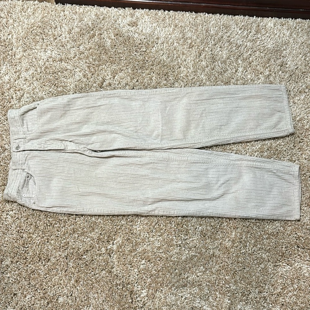 Urban Outfitters BDG, High Rise Baggy Wide Tooth Corduroy Pants, Natural, Cream